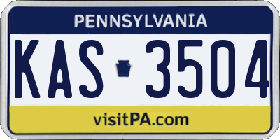 PA license plate KAS3504