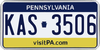 PA license plate KAS3506
