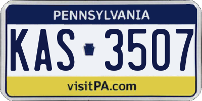 PA license plate KAS3507