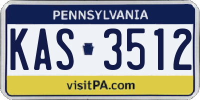 PA license plate KAS3512