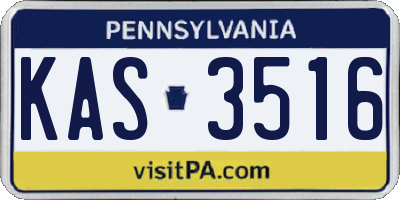 PA license plate KAS3516