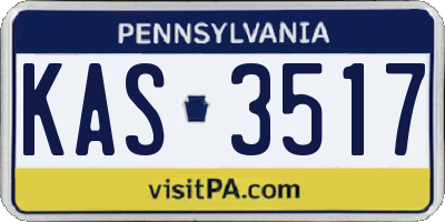 PA license plate KAS3517