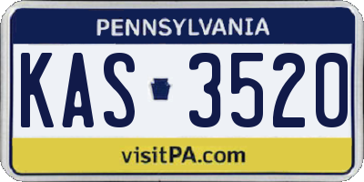 PA license plate KAS3520