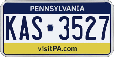 PA license plate KAS3527