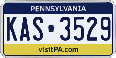 PA license plate KAS3529