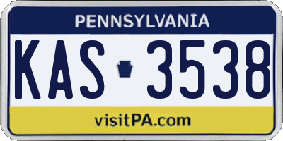 PA license plate KAS3538