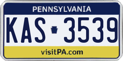 PA license plate KAS3539