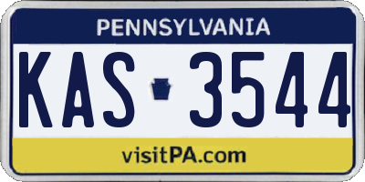 PA license plate KAS3544
