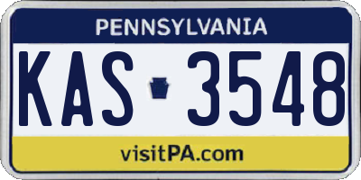 PA license plate KAS3548