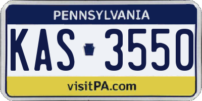 PA license plate KAS3550