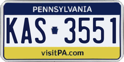 PA license plate KAS3551