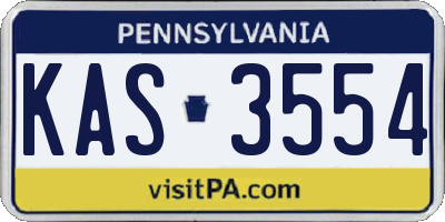 PA license plate KAS3554