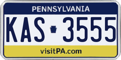 PA license plate KAS3555