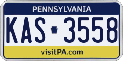 PA license plate KAS3558