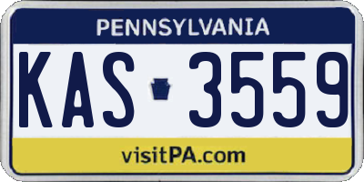 PA license plate KAS3559