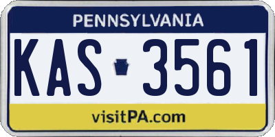 PA license plate KAS3561