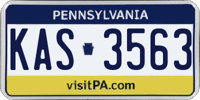 PA license plate KAS3563
