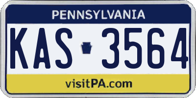 PA license plate KAS3564