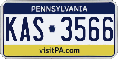PA license plate KAS3566