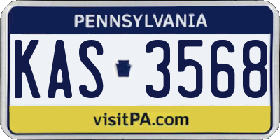 PA license plate KAS3568