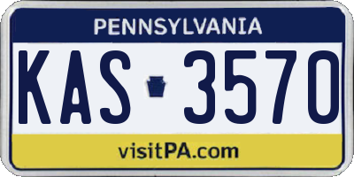 PA license plate KAS3570