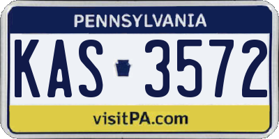 PA license plate KAS3572