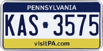 PA license plate KAS3575