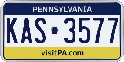 PA license plate KAS3577