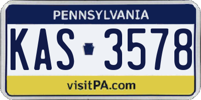 PA license plate KAS3578