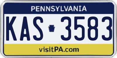 PA license plate KAS3583