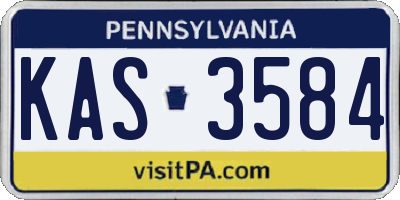 PA license plate KAS3584