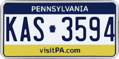 PA license plate KAS3594