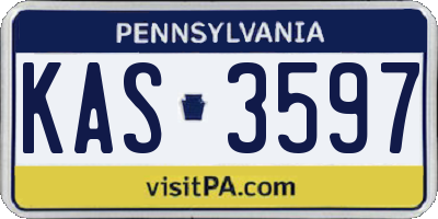 PA license plate KAS3597