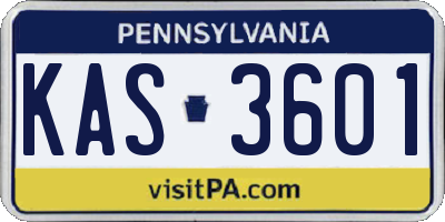 PA license plate KAS3601