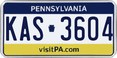 PA license plate KAS3604