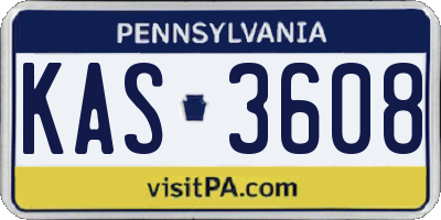 PA license plate KAS3608
