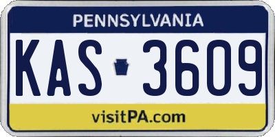 PA license plate KAS3609