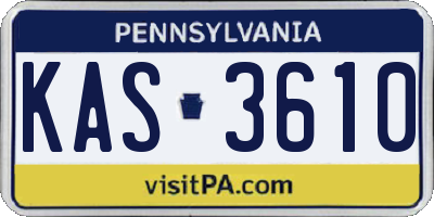 PA license plate KAS3610