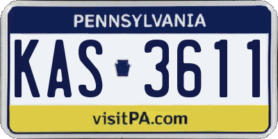 PA license plate KAS3611