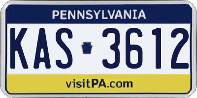 PA license plate KAS3612