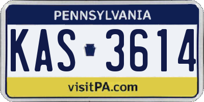 PA license plate KAS3614