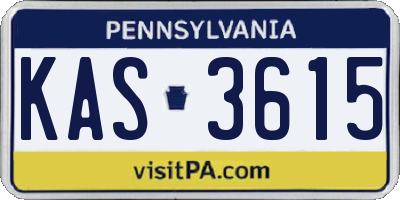 PA license plate KAS3615