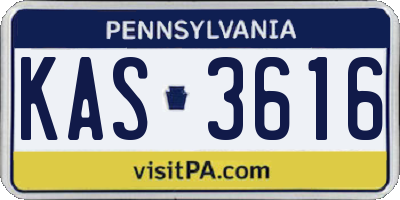 PA license plate KAS3616