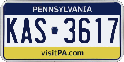 PA license plate KAS3617