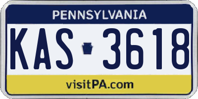 PA license plate KAS3618