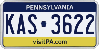 PA license plate KAS3622