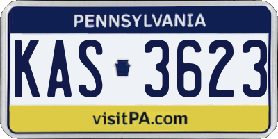 PA license plate KAS3623