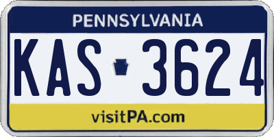 PA license plate KAS3624