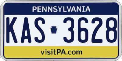 PA license plate KAS3628