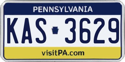 PA license plate KAS3629